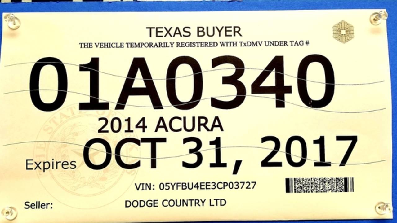Temporary license plates being sold for cash